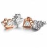Buy cheap Hot Sale 18K Rose Gold White Gold Heart Stud Earrings for Women Gift (GDE010) from wholesalers
