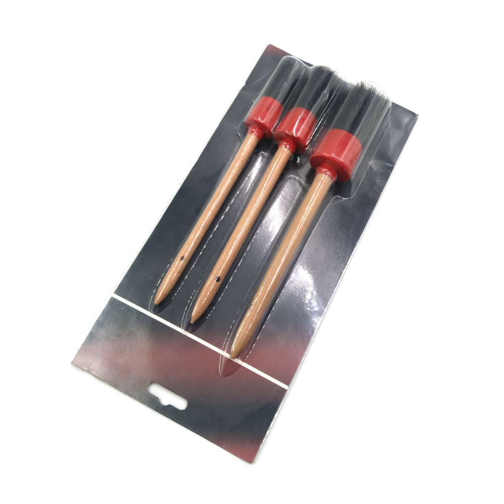 Boar Hair Car Detailing Brushes Dust Cleaning Brush Set Cutomized Logo