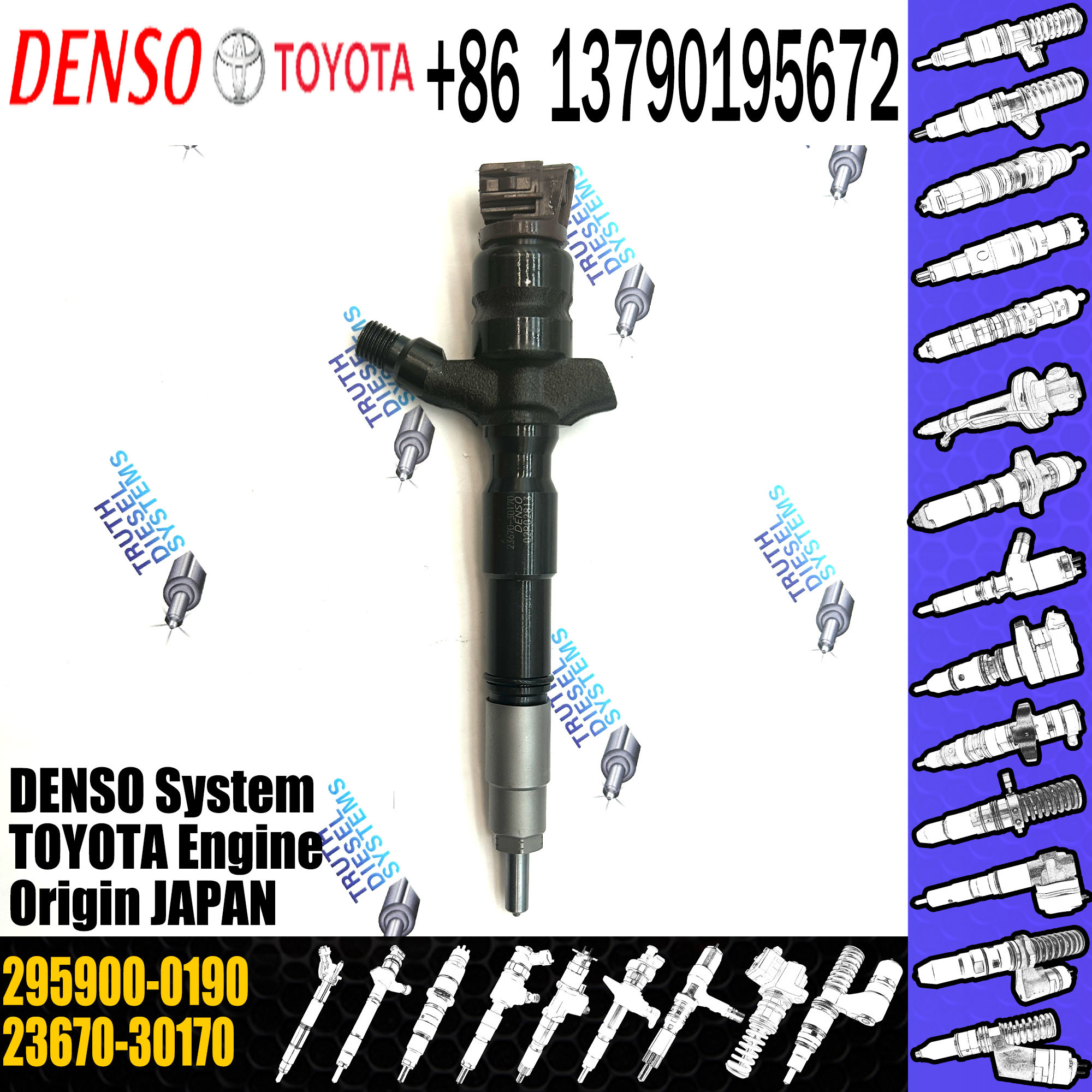 common rail injector 295900-0190 295900-0240 fuel injector 23670-30170 23670-39445 for Toyota