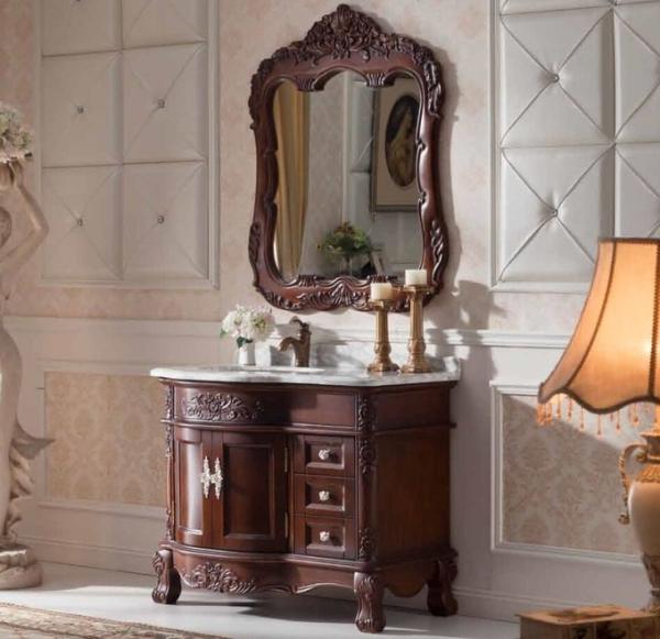 Buy cheap 1000mm Contemporary Solid Wood Bathroom Vanity With Sink Classical Style from wholesalers