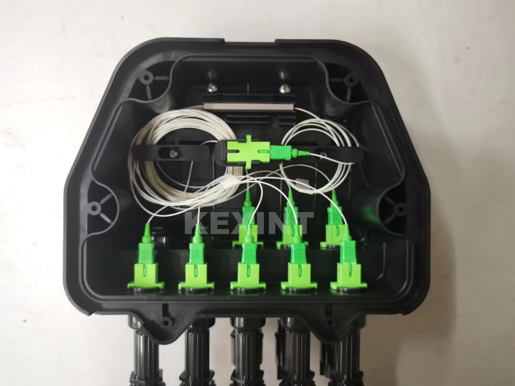 KEXINT KXT-10A FTTH Outdoor Fiber Distribution Box 8 Cores IP68 Waterproof Black Mini