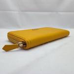 Yellow Slim Genuine Leather Wallet Lychee Pattern Long Purses For Women WA04