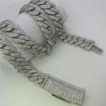 GRA Diamond Chain Necklace 18 Inch 925 Sterling Silver VVS Diamond Chain