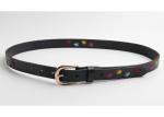 Womens Fashional Ladies Slim Leather Belts With Colorful Stitching