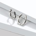 0.5in 1.7g Braided Hoop Earrings Twist Brincos Sterling Silver Studs Party ODM
