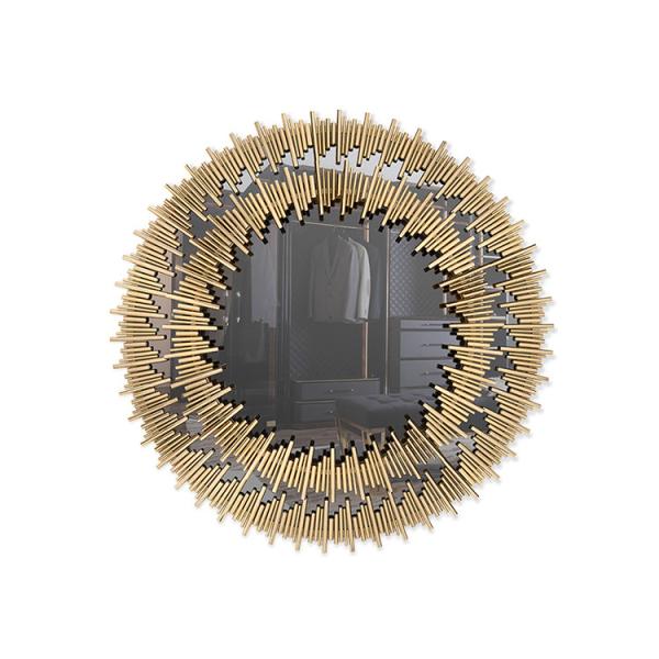 Buy cheap Big Gold Round Vintage Looking Mirrors SGS Decorative Wall Mirror from wholesalers