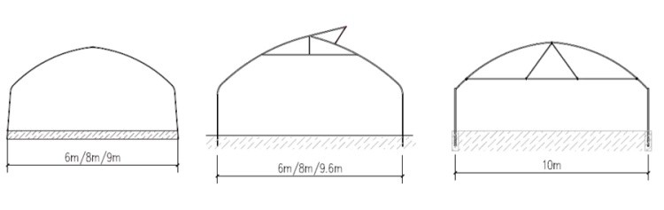 Arched Temperature Control Tunnel Green Houses With Outside Shading System