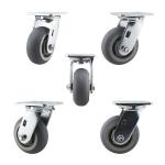 230kg Capacity TPR Swivel Plate Soft Casters Ball Bearing 125mm Castor Wheels