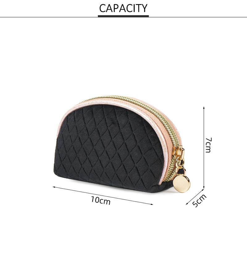 Shell Shape Velvet Cosmetic Toiletry Bag For Girls