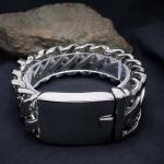 Men's Titanium Stainless Steel Wide Link Chain Bracelet (CE329)