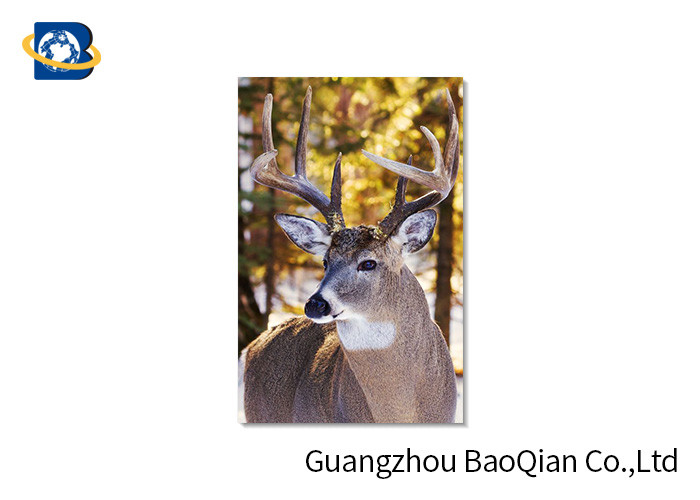 Animal Lenticular Greeting Cards , Deer 3D Greeting Cards For Christmas / New Year