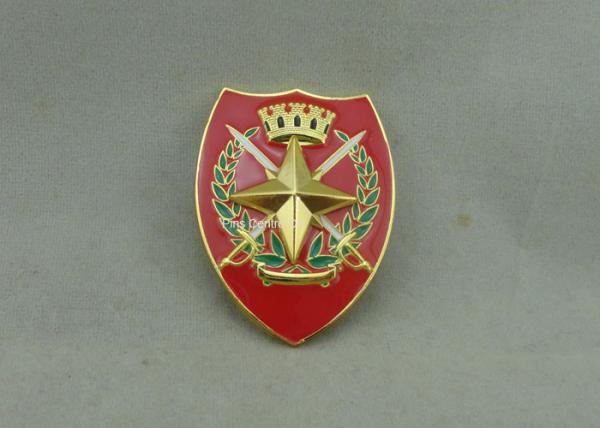 Buy cheap Printing Military Metal Souvenir Badges With Adhesive Sticker , Brass Car Emblem from wholesalers