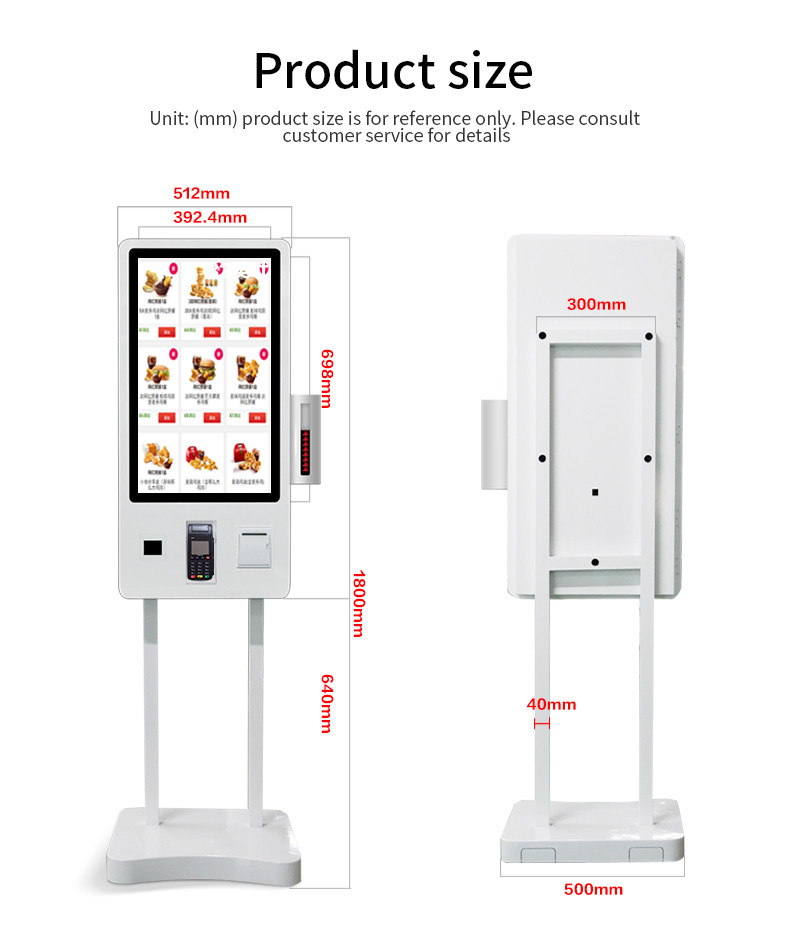 8ms Response 32 Inch TFT Touch Screen Kiosk For Self Service Payment