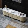 Buy cheap Bone Inlay Stainless Steel TV Stand Cabinet White 2 Drawers from wholesalers