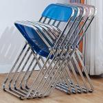 Custom Logo Clear Plastic Folding Chair for Garden Restaurant Cafe Wedding