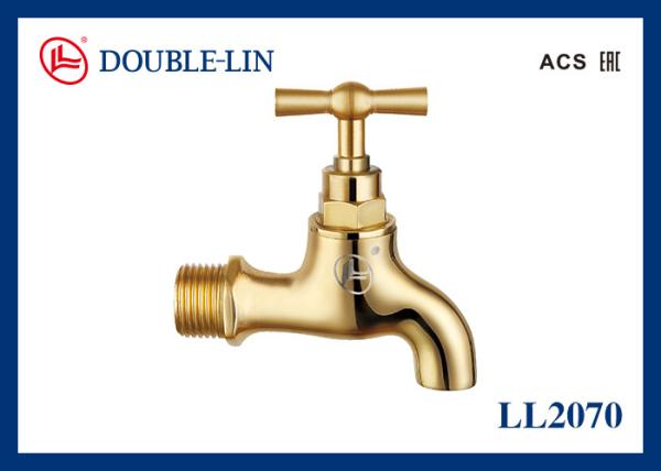 Buy cheap Sand Cast Brass Color Stopcock Tap 1/2 Inch Outside House Use from wholesalers
