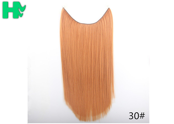 Synthetic Fibre Hair Extensions Straight Double Drawn Human Hair Wefts