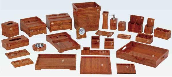Buy cheap Hotel Premium Bamboo Bathroom Accessories Tissue Box Note Pad Trash Bin from wholesalers