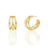 Buy cheap Triple 18K Gold Plated Fashion Large Stainless Steel Hoop Earrings from wholesalers