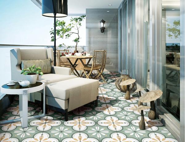 Buy cheap SGS Green Floor Decorative Tile , 200x200mm 0.03 W.A Restaurant Ceramic Tile from wholesalers