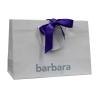 Buy cheap Coloured Paper Carrier Bag BarBara Logo Silk Screen Ribbon handle Foiled Logo for Lady Gift from wholesalers