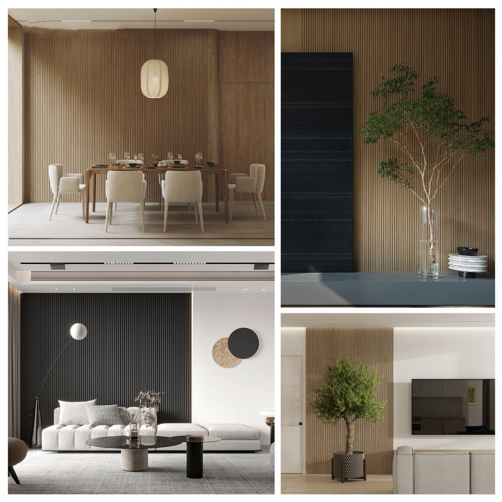 Hotel Residential WPC Wood Interior Decoration Great Wall Panels Decorative WPC Fluted Wall Panel