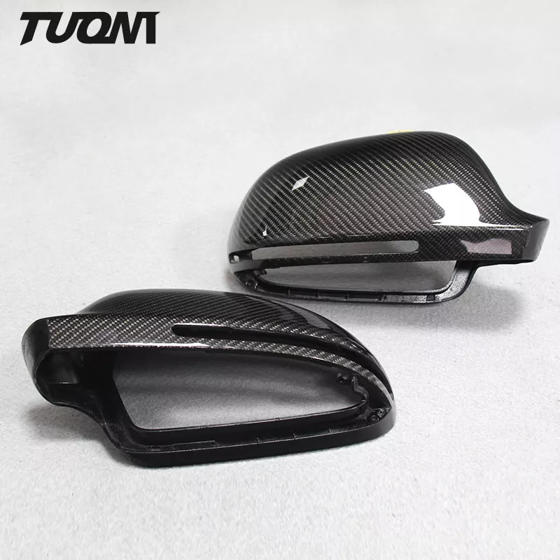 Black Carbon Fiber Mirror Cover For Audi A3 2014-2020 Side Mirror Covers Replacement