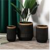 Buy cheap Customized logo decoration garden succulent plant pots luxury black gold ceramic planter flower pot from wholesalers