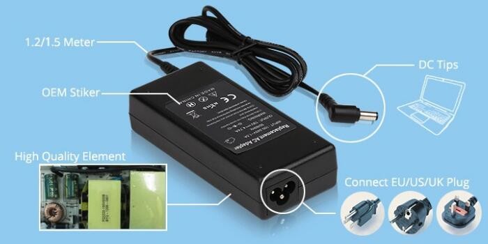 Fujitsu Charger AC Replacement Laptop Power Supply With AC Cable,20V 4.5A 90W power