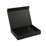 Hard Cardboard Magnetic Closure Gift Box Black Custom Logo Offset Printing