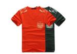 V Neck Short Sleeve Men's T Shirts With Pocket / Cotton Casual Boys Tee Shirts