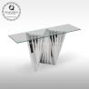 Buy cheap Modern 51kg SS Console Table 160cmx45cmx75cm Canada Style Glass top from wholesalers