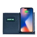 10W Fast Charging Leather Qi Wireless Charger Pen Holder Custom