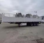 Self dumping 40FT 80tons Stake Cargo Fence Container Semi Truck Trailer