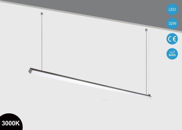 Buy cheap 32W Led Liner Pendant Lighting 3000K 2000mm for Warehouse Supermarket Office from wholesalers