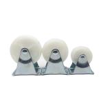 50mm White PP Wheel Plain Bearing Rigid Plate Caster