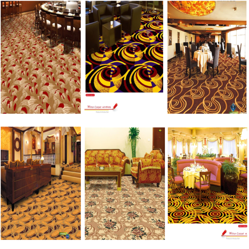 Brown Polypropylene PVC Commercial Flooring Shaggy Striped Cut Pile