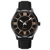 Buy cheap Fashion Custom Business Black Leather Quartz Watch For Men Waterproof from wholesalers