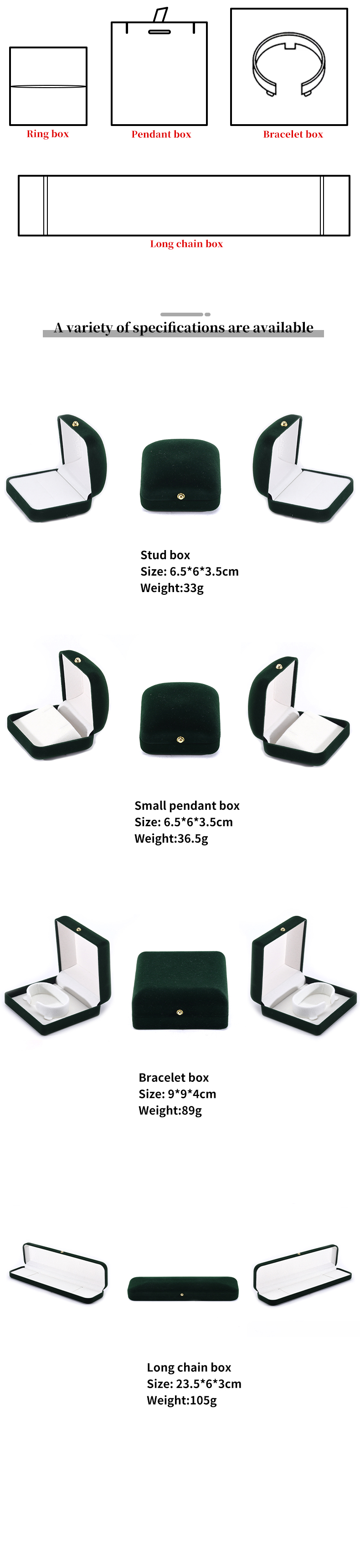 Wholesale Manufacturing Luxury handmade Jewellery Box packaging Personalized Custom logo high end Dark green Necklace Bracelet Earrings Ring Packaging
