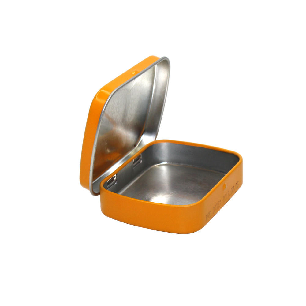 Custom Tin Container for Mints Packaging Hinged Metal Can Food Grade Vintage Tin Box