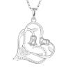 Buy cheap YASVITTI OEM Women's Gift Heart to Heart Necklace Cubic Zirconia Rhodium Plated Sweet 925 Sterling Silver Double Heart from wholesalers
