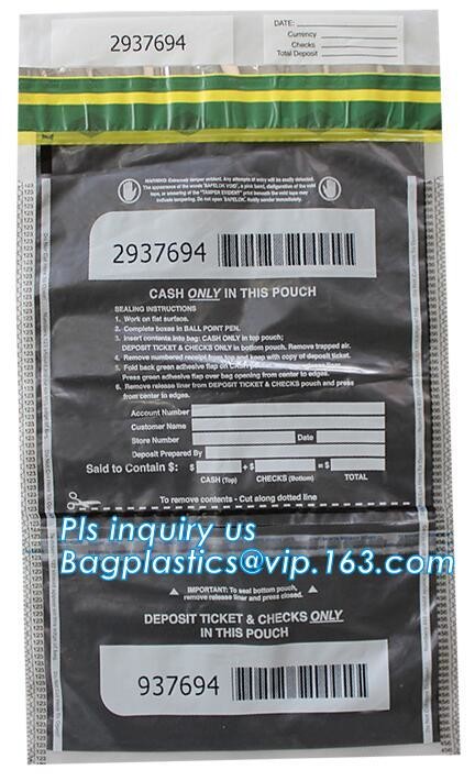 custom logo tamper tear proof plastic bank money envelopes mailing bag, Security Bag/Printed Plastic Security Bags For M