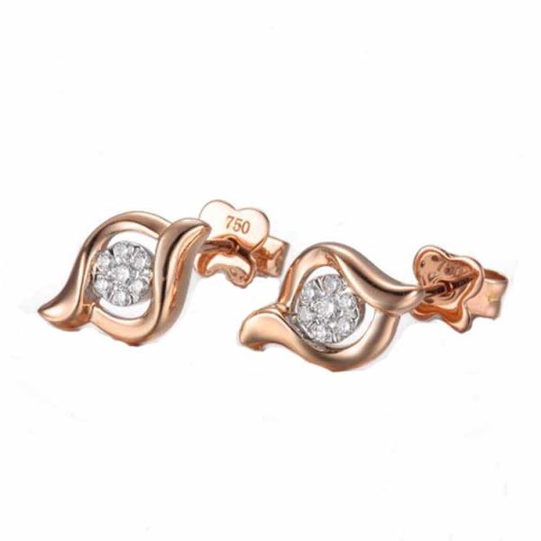 Buy cheap High Quality Women Fine Jewelry Rose Gold Diamonds Stud Earrings (GDE013) from wholesalers