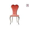 Buy cheap Velvet Gold / Silver / Chrome Stainless Steel Restaurant Chairs With Red Heart Back from wholesalers