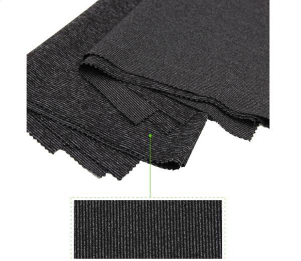 Buy cheap Cationic Stripes Grey Yarn Dyed Knit Fabric 280 GSM 87% Polyester 13% Spandex from wholesalers