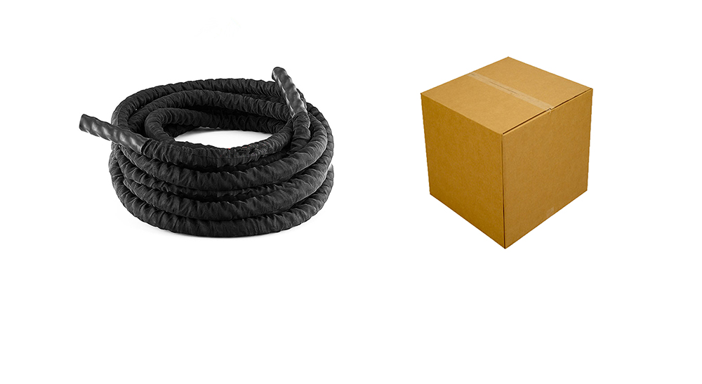 Costomized 25mm-50mm Black Heavy Polyester Workout Fitness Exercise Gym Power Battle Rope