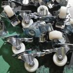Small Size 1.5" Soft Wheel PVC Casters Top Plate Swivel Castors For Cabinets
