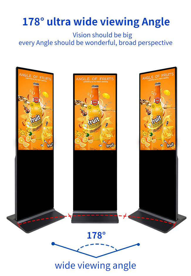 2160px Vertical Touch Screen Kiosk 55 Inch Digital Signage Display