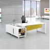 Buy cheap L Shape Executive Office Desks Sets White Single With Wooden Baffle from wholesalers