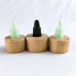 24/410 28/410 Disc Top Caps with Bamboo Collar for Lotion and Cosmetics
